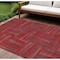 Homeroots 8' X 10' Red And Brown Geometric Washable Indoor Outdoor Area Rug 598301 - alternate 1
