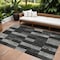 Homeroots 8' X 10' Black And Gray Geometric Washable Indoor Outdoor Area Rug 604854 - alternate 1