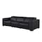 Homeroots 110" Black Top Grain Leather Reclining Metal USB Sofa 720301 - alternate 3
