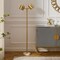 Homeroots 58" Gold and White Two Light Floor Lamp With Brass Bell Shades 530708 - alternate 2