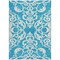 Homeroots 5' X 8' Turquoise And Ivory Damask Washable Indoor Outdoor Area Rug 614468 - alternate 2