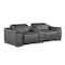 Homeroots 107in Dark Gray and Silver Italian Leather Power Reclining Loveseat With Storage 720573 - alternate 2