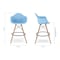 Homeroots 28" Light Blue And Brown Heavy Duty Plastic And Solid Wood Low Back Counter Height Bar Chair 520676 - alternate 3