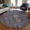 Homeroots 8' Purple Beige And Taupe Round Oriental Washable Indoor Outdoor Area Rug 582124 - alternate 2