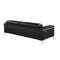 Homeroots 89" Black Italian Leather Sofa With Silver Legs 534155 - alternate 4