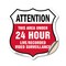 Signmission 24 Hour Surveillance Shield Sign Attenti, 18 Inch X 18 Inch, Vinyl Decal SHI-D-18-353 - alternate 1