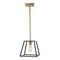 Jonathan Y Girard 9.25" 1-Light Farmhouse Industrial Iron LED Pendant, Black/Brass Gold JYL6509A - alternate 4