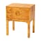 Bali & Pari Kayla Modern and Contemporary Natural Light Mappa Real Burl Wood 2-Drawer Nightstand 249-13924-ZORO - alternate 1