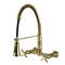Kingston Brass Double-Handle Wall-Mount Pre-Rinse Bridge Kitchen Faucet, Antique Brass GS1243ZX - alternate 1