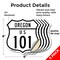 Signmission Oregon Route Marker Shield Sign Us 101, 6 inch X 6 inch, Vinyl Decal, 5PK SHI-D-5PACK-6-427 - alternate 3