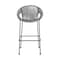Homeroots 40" Light Gray Metal Low back Outdoor Counter Height Bar chair with Footrest 490222 - alternate 2