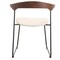 Leisuremod Lyra Collection Modern Chair in Walnut Color back and Taupe Seat, 2PK LCWB-41TP2 - alternate 3