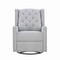 Homeroots 37" Gray Tufted Fabric Swivel And Gliding Wingback Recliner Chair 530210 - alternate 3