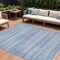 Homeroots 9' X 12' Sky Blue And Ivory Striped Washable Indoor Outdoor Area Rug 631519 - alternate 1