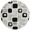 Homeroots 8' Ivory Black And Beige Round Geometric Washable Indoor Outdoor Area Rug 616816 - alternate 4