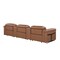 Homeroots 126" Chestnut Top Grain Leather Reclining Metal USB Sofa 720366 - alternate 3