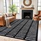 World Rug Gallery Bohemian Stripe Lines Shag Area Rug 7 ft 10 in x 10 ft Anthracite WR128ANTHRACITE8X10 - alternate 1