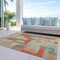 Homeroots 9' X 12' Sage Gray And Orange Geometric Washable Indoor Outdoor Area Rug 613233 - alternate 3