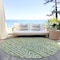 Homeroots 8' Green And Ivory Round Geometric Washable Indoor Outdoor Area Rug 583494 - alternate 2