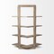 Homeroots 72" Brown Distressed Solid Wood Four Tier Corner Bookcase 392222 - alternate 4