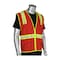 Pip Non-ANSI Surveyor's Style Safety Vest with Solid Front/Mesh Back 300-1000-RD/S - alternate 1