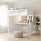 Homeroots 83" X 45" X 74" Twin White Poplar Wood Loft Bed With Desk 285631 - alternate 2