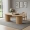 Homeroots 86" Natural Wood Double Pedestal Base Oval Dining Table 720679 - alternate 2