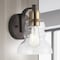 Jonathan Y Manhattan Vintage 6.5" 1-Light Metal/Glass Industrial Rustic LED Vanity, Brass Gold/Oil Rubbed Bronze JYL3544A - alternate 2