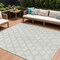Homeroots 8' X 10' Ivory And Black Geometric Washable Indoor Outdoor Area Rug 613557 - alternate 1