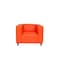 Homeroots 36" Orange and Black Faux Leather Club Chair 530521 - alternate 1