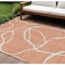 Homeroots 8' X 10' Salmon And Ivory Abstract Washable Indoor Outdoor Area Rug 597520 - alternate 1