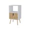 Homeroots 30" White And Natural Wood One Drawer Nightstand 553691 - alternate 2