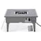 Leisuremod Walbrooke Outdoor Patio Aluminum Square Fire Pit Side Table with Lid and Fire Glass, Grey WGR-27-GL - alternate 2