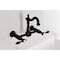 Kingston Brass Two-Handle Wall Mount Bridge Kitchen Faucet, Matte Black KS2440TAL - alternate 4
