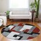 Homeroots 8' Gray Ivory And Red Round Geometric Washable Indoor Outdoor Area Rug 613213 - alternate 4
