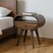 Homeroots 21" Light Brown Solid Wood Round One Drawer Nightstand 651589 - alternate 4