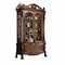 Homeroots 20in X 51in X 89in Cherry Oak Wood Poly Resin Glass Curio Cabinet 347004 - alternate 1