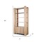 Homeroots 42" Natural Solid Wood Four Tier Bookcase with Two Doors 611041 - alternate 3