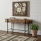 Homeroots 55" Natural and Charcoal Reclaimed Wood and Metal Oval Trestle Console Table 716258 - alternate 2