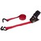 Prosource Tie-Down, 1 in W, 14 ft L, Polyester Webbing, Metal Ratchet, Red, 500 lb, Double J-hook End Fitting FH64057 - alternate 1