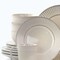 Elama Market Finds 16 Piece Round Stoneware Dinnerware Set in Embossed White EL-MARKETFINDS16 - alternate 2