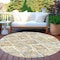 Homeroots 8' Ivory And Cream Round Geometric Washable Indoor Outdoor Area Rug 609138 - alternate 2