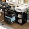 Simple Deluxe 3-Drawer File Cabinet, Lateral Mobile Filing Cabinet Wood Storage Organizer with Wheels, Printer St 3A88CABINET3C01BLK01 - alternate 2