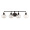 Jonathan Y Sandrine 36" 4-Light Iron/Seeded Glass Cottage Rustic LED Vanity Light, Oil Rubbed Bronze JYL7529A - alternate 2