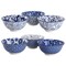 Elama Moxy 6 Piece Assorted Design 20oz Porcelain Footed Bowl Set in Blue ELM-MOXY-6-BOWL - alternate 4