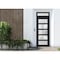 Vdomdoors Front Exterior Prehung FiberGlass Door Frosted Glass / Manux 8002 Matte Black / Transom Window / Of MANUX8002EXD-BLK-W30 x H80+14-RH - alternate 1