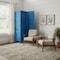 Homeroots 67" Light Blue Folding Three Panel Screen Room Divider 376802 - alternate 3