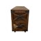 Homeroots 18" Brown and Black Solid Wood Distressed Wheel Console Table With Shelves And Drawers 387800 - alternate 4