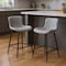 Homeroots Set of Two 27" Gray and Black Faux Leather and Metal Low Back Counter Height Bar Chairs, 2PK 719671 - alternate 2
