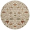 Homeroots 8' Ivory Brown And Red Round Floral Washable Indoor Outdoor Area Rug 603421 - alternate 3
